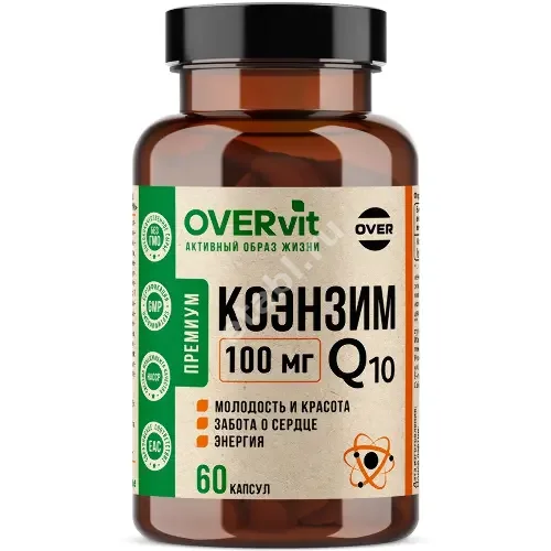 КОЭНЗИМ Q10 МАКСИМУМ Овервит (Overvit) капс. 100мг - 0.42г N60 (Овер Фарма , РФ)