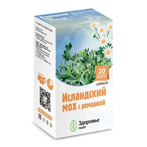 ИСЛАНДСКИЙ МОХ Ромашка чай (фильтр-пак.) 1.5г N20 (Здоровье Фирма, РФ)
