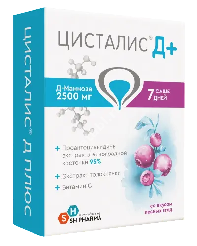 ЦИСТАЛИС Д ПЛЮС СХ Фарма (SH Pharma) пор. д/внутр. прим. (саше) 3.2г N7 Лесные ягоды (Алтай-фарм ООО/Фармгрупп, РФ)