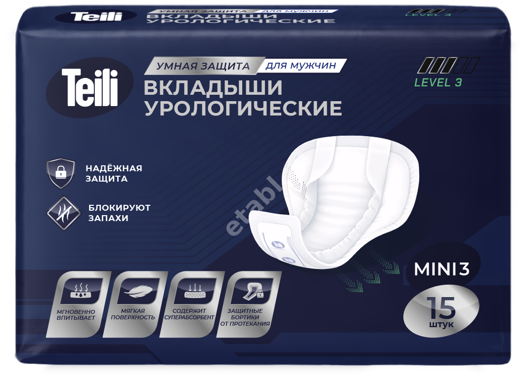 ТЭЙЛИ вкладыши урологические Стандарт Мини (3кап) д/муж N15 (Камилла Мед, РФ)