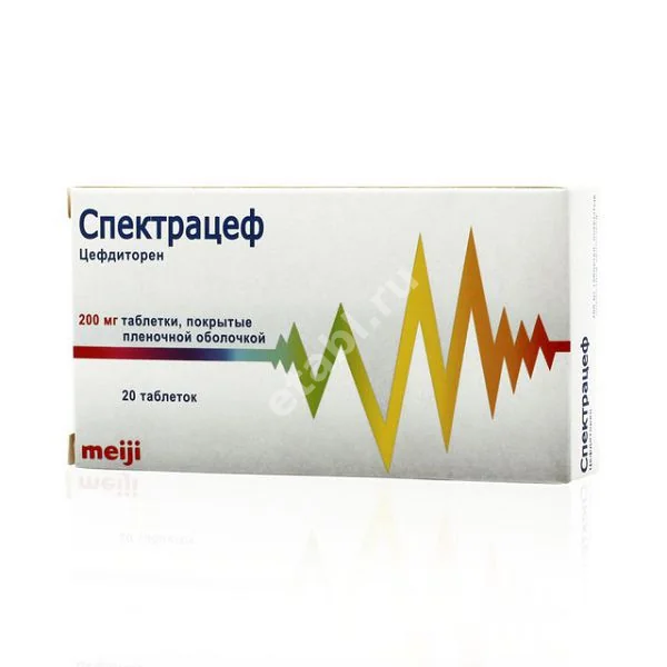 СПЕКТРАЦЕФ табл. п.п.о. 200мг N20 (Мейджи Фарма Спейн, ИСПАНИЯ)