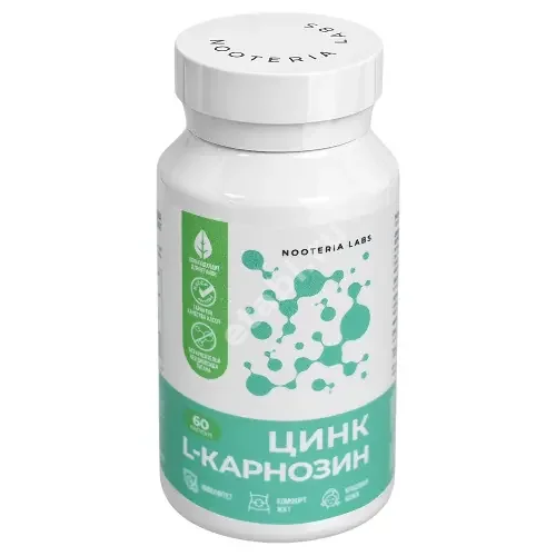 ЦИНК L-КАРНОЗИН Нуотерия Лаб (Nooteria Labs) капс. 0.615г N60 (Сапплемент групп, РФ)